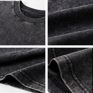 T-shirt pour homme personnalisé par le fabricant, délavé à l'acide, 230g, impression sérigraphique DTG, 100% coton, coupe ample, style vintage - Product Image 6