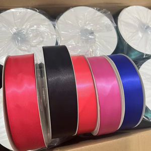 100 yard 4cm pita Satin wajah ganda 1 1/2 inci 100% poliester untuk desainer bunga dan pembuat pita - Product Image 2