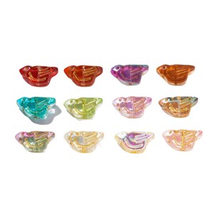 ลูกปัดแก้วรูปนกขนาดเล็กพร้อมรูตรงสำหรับทำเครื่องประดับ DIY - Product Image 5