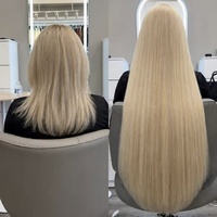 Extensions de cheveux humains vierges à 100 %, double épaisseur, qualité 12A, Genius Tape in, couleur blond blanc