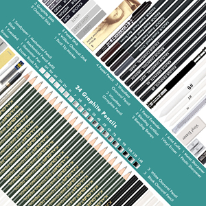 KALOUR Nuovo Prodotto in Offerta: Set da <span class=keywords><strong>Disegno</strong></span> Deluxe Mega da 108 Pezzi <span class=keywords><strong>con</strong></span> Matite, Carboncini e Accessori in Scatola di Latta per Artisti Professionisti - Product Image 6