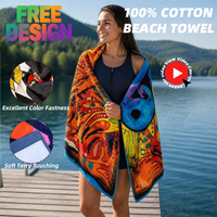 HIgh Quality Pure Cotton Beach Towel Soft Absorbent Thick Durable Large Comfortable Oversized For Pool