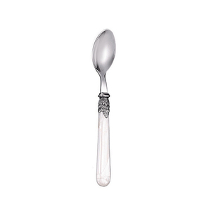 Ensemble <span class=keywords><strong>de</strong></span> couverts unique en acier inoxydable avec poignée en acrylique blanc, <span class=keywords><strong>vaisselle</strong></span>, couverts, <span class=keywords><strong>ustensiles</strong></span> <span class=keywords><strong>de</strong></span> <span class=keywords><strong>cuisine</strong></span> argenterie antique - Product Image 4