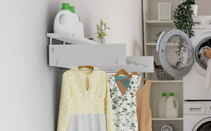 Étagère de rangement extensible murale pliante en métal pour étendoir à linge gain de place pour salle de bain balcon emballage de vente par correspondance - Product Image 6