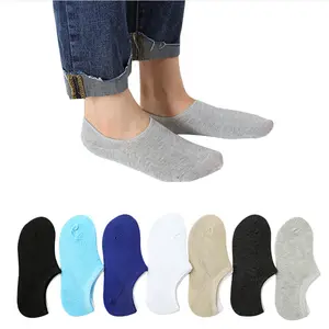 Черно-белые цветные хлопковые мужские носки весна-лето без показа, низкие носки, невидимые носки