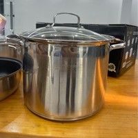Ensemble de casseroles en acier inoxydable pour le commerce extérieur, 12 pièces, bouilloire, lait, soupe, poêles à frire, poêle non revêtue, style occidental, cuisine à domicile, exportation