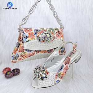 Set di borse per <span class=keywords><strong>scarpe</strong></span> italiane Sinya New Style da donna Set di bellissime <span class=keywords><strong>scarpe</strong></span> in Pu Set di borse abbinate <span class=keywords><strong>con</strong></span> pietre - Product Image 5