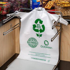 Wholesale Eco Friendly Custom Printed 100% Biodegradable Sustainable Corn Starch Based <b>Compostable</b> Shopping <b>Bag</b> Supermarket - Product Image 4