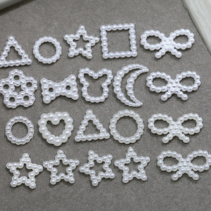 ลูกปัดกลวงรูปหัวใจแบนทำด้วยมือใหม่50กรัมลูกปัดมุกเรซิ่นสำหรับตกแต่งเล็บมีเสน่ห์อุปกรณ์ตกแต่งเล็บ - Product Image 2