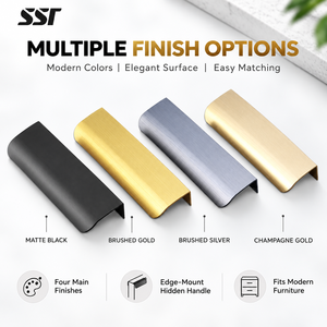 Modern Stainless Steel Handles <b>Black</b> Grey Aluminium Rose Gold Hot Sale for Kitchen Bathroom Cabinets Adjustable Drawer Handles - Product Image 4