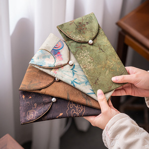 Bolsa de Almacenamiento para Ceremonia del Té, Diseño Seis Caballeros, Rectangular, de Algodón, Portátil, para Herramientas de Té, Embalaje a Prueba de Golpes - Product Image 1