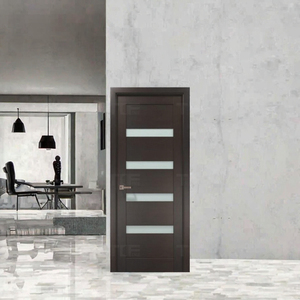 Porte d'entrée principale en aluminium moulé avec cadre en verre dépoli, sur mesure OEM pour appartement et villa - Product Image 3