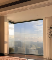 Fenêtre coulissante verticale sur mesure en alliage d'aluminium, à rupture de pont thermique, double vitrage, étanche aux intempéries et résistante à la corrosion pour balcon