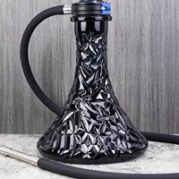 Grande base de chicha en verre dépoli bleu profond à facettes, vase à chicha, pièce de rechange pour le marché américain