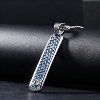 Chaînes pour hommes en acier inoxydable, chaîne sertie de zircons CNC, avec pendentif fin