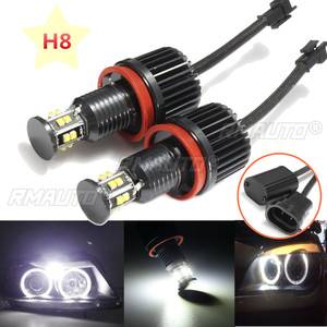 ไฟวงแหวนแองเจิลอาย 2x 120W H8 สำหรับรถยนต์ BMW E82 E87 E88 E90 E91 E92 E93 E60 E61 E63 E64 E84 X1 E70 X5 E89 แสงสีขาว 6000K - Product Image 2