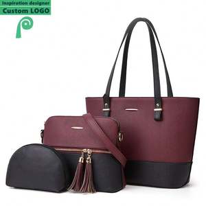 กระเป๋าหนังแท้แฟชั่นโรงงานปี 2025 สำหรับผู้หญิง ชุดกระเป๋า 3 ชิ้น กระเป๋าถือใบใหญ่ กระเป๋าสะพายไหล่ผู้หญิง - Product Image 3