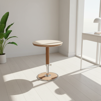 Table basse de salon de luxe couleur grain de bois, petite table de chevet ronde moderne pour chambre à coucher, personnalisable