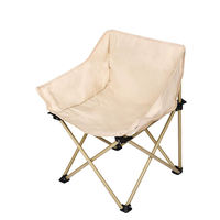 Chaise de camping portable CHENYUE robuste à dossier bas, structure en acier, ultralégère, pliable en quatre parties, chaise lune pour l'extérieur