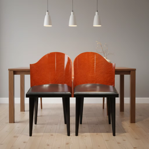 Silla de Comedor de Madera de Mediados de Siglo con Respaldo <span class=keywords><strong>Tapizado</strong></span> en <span class=keywords><strong>Cuero</strong></span> para Desayunador de Hotel Vintage y Club Privado de Alta Gama - Product Image 1