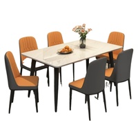 Ensemble Table et Chaises de Salle à Manger Rectangulaire Moderne Minimaliste Luxe Simple Meuble de Salon pour Petit Logement Design Léger en Céramique