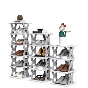 Scarpiera Pieghevole Multistrato Senza Installazione per Interni, Scaffale Semplice per la Conservazione delle Scarpe, Armadietto Minimalista - Product Image 1