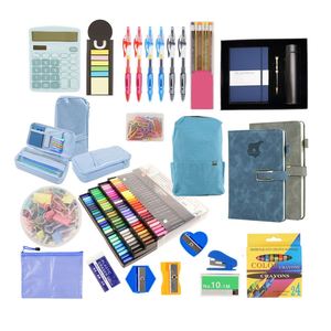 Ensemble de fournitures scolaires et de bureau en gros, kit de papeterie, ensemble de rentrée scolaire, couleurs assorties, vente en gros pour les étudiants et les enseignants - Product Image 1