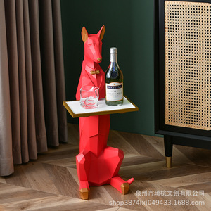 Figurine de chien gentleman au design géométrique abstrait, plateau décoratif en résine synthétique, décoration de salon, décoration de la maison QHDS011 - Product Image 3