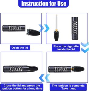 Nouveau porte-cigarette métallique multifonctionnel avec briquet USB rechargeable coupe-vent, température de flamme 1300°C, durable, idéal pour les cadeaux - Product Image 5
