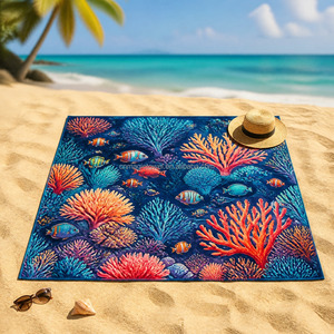 Custom Digital Printing 100% Cotton Coral <strong>Reef</strong> Beach Towel QC Checked Quality Private Label Welcome Beach Towel High Quality - Product Image 3