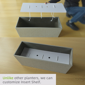 Plastic Big <strong>Rectangle</strong> <strong>Plant</strong> <strong>Pots</strong> for Indoor/Outdoor Stone-Like Style Large Flower <strong>Pots</strong> Resin Lightweight Planters - Product Image 5