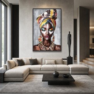 Decoración <span class=keywords><strong>de</strong></span> Dormitorio, Lienzo Pintado a Mano, Acrílico Texturizado 3D, Hermosas <span class=keywords><strong>Pinturas</strong></span> <span class=keywords><strong>de</strong></span> Figuras <span class=keywords><strong>de</strong></span> Mujeres <span class=keywords><strong>Negras</strong></span>, <span class=keywords><strong>Pinturas</strong></span> <span class=keywords><strong>de</strong></span> Arte Tribal Africano - Product Image 5