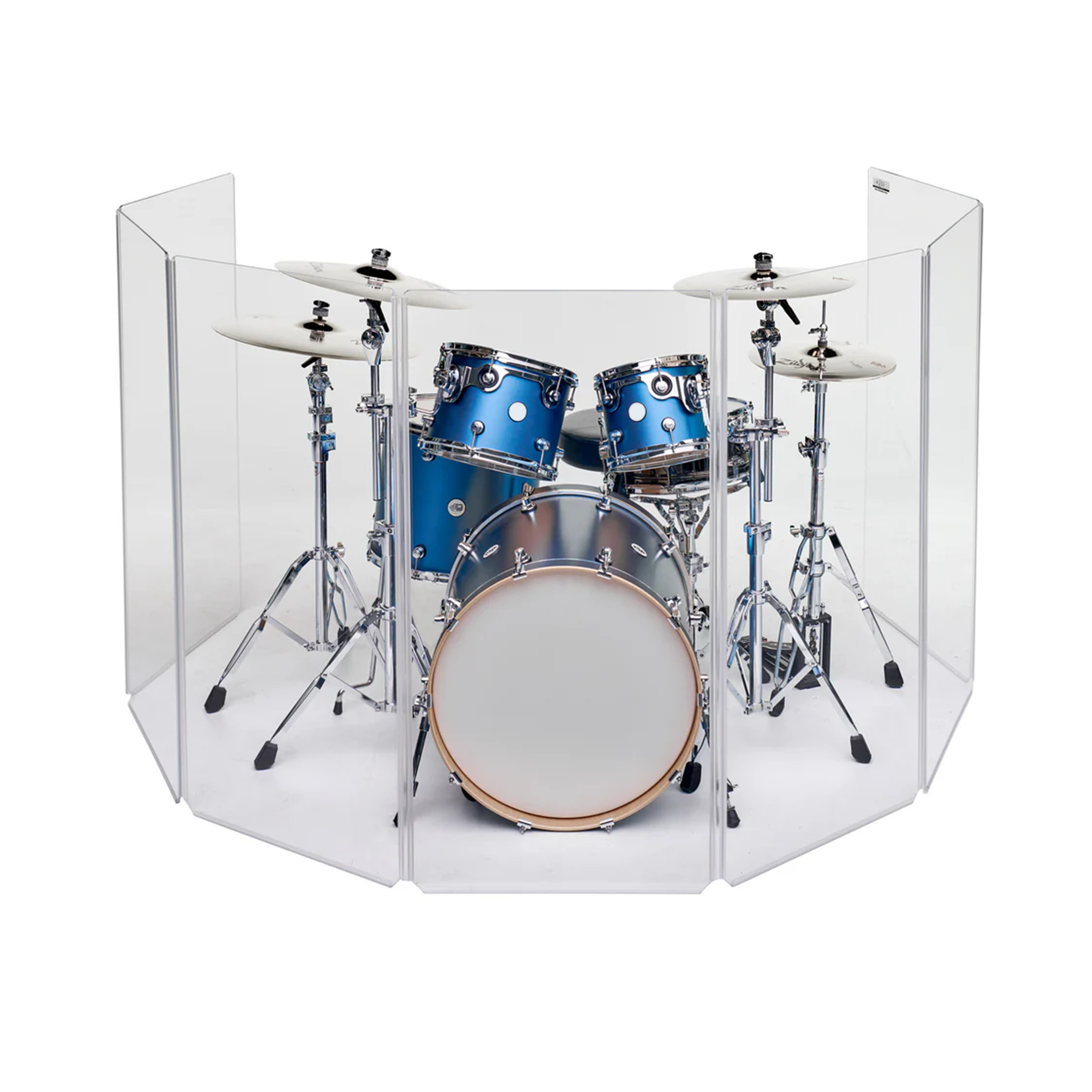 Indoor and Outdoor Set Sound Shield Transparent Glass Protection 10mm 5 -7 Panel Arylic Drum Cage Display Stand