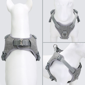 Harnais pour animaux de compagnie réglable, respirant, réfléchissant, durable, confortable, sangle de poitrine pour chiens, bleu, gris, rose, rouge - Product Image 2