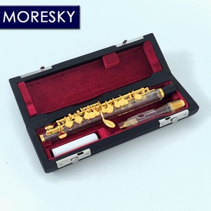 MORESKY <b>Piccolo</b> C Key Cupronickel Half-size <b>Flute</b> Gold Plated Body Material Transparent ABS Resin MPC-869 - Product Image 2
