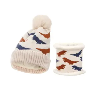 Factory Price Top Quality Acrylic Baby Winter Knitted Hat And Scraf Set For Kids