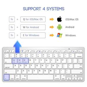คีย์บอร์ดบลูทูธแบบพกพาบางเฉียบไร้สาย Bulk Oem Hungarian Mini Clavier รุ่น Bkc001 สำหรับ Apple iPad Samsung Phone Tab4 - Product Image 4