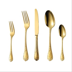 Juego de Cubiertos de Acero Inoxidable 304 de Lujo, Diseño Vintage Tallado, Tenedores para Cena y Postre, Cuchillos, Cucharas de Té, Cucharas para Ensalada - Product Image 5