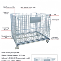 Caisse de palette empilable en acier au carbone robuste pour centre de distribution logistique, gain de place, personnalisable
