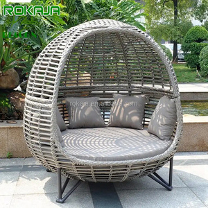Ocio al aire libre Birdhouse silla Villa jardín individual ratán mimbre Chaise Longue redondo muebles de exterior Birdcage Chaise Longue - Product Image 1