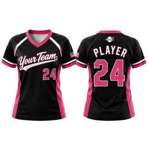 Maillots de softball personnalisés pour femmes, uniforme d'équipe, manches courtes, style baseball, vêtements de sport, évacuation de l'humidité, extensible dans 4 directions - Product Image 3