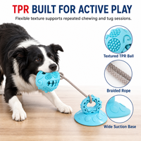 Jouet interactif pour chien en TPR naturel avec ventouse, distributeur de friandises, jouet à mâcher indestructible pour les races de grande taille