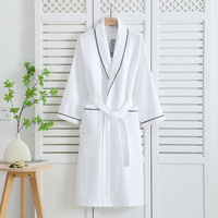 Peignoir en coton pour femme, robe de bain fine pour couple, idéal printemps-été, style hôtel