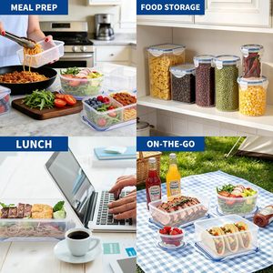 Conteneur de stockage écologique personnalisé, hermétique, rond, transparent pour aliments et légumes - Product Image 4