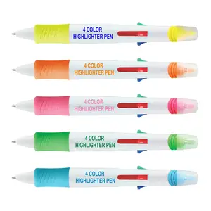 프로모션 맞춤형 4 색 잉크 형광펜 볼펜 맞춤형 로고 인쇄