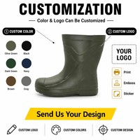 Bottes de pluie mi-mollet en EVA personnalisées ODM, ultra-légères, imperméables, semelle antidérapante, pour le jardin, la ferme, le travail, bottes Wellington