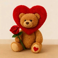 Ours en peluche Saint-Valentin personnalisé tenant un cœur je t'aime animal en peluche doux cadeau romantique pour les couples