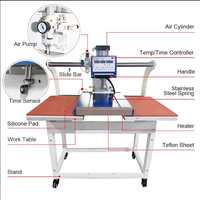 Máquina de Prensa Térmica Automática Pneumática de Estação Dupla para Sublimação de Camisetas, 16/24 Polegadas (40/60cm), para Logotipos Personalizados