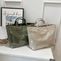 Sac à main décontracté pour femme en papier DuPont grande capacité, polyvalent, tendance, pour le travail, à bandoulière, couleur unie, simple, sac de shopping extérieur en PVC