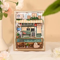 Hamaileon DIY Cadre de téléphone en bois Kit de modèle miniature Assemblé Maisons de poupées avec lumières pour la décoration de la maison ou les cadeaux d'amis